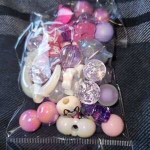 Assorted Pink and Purple Beads